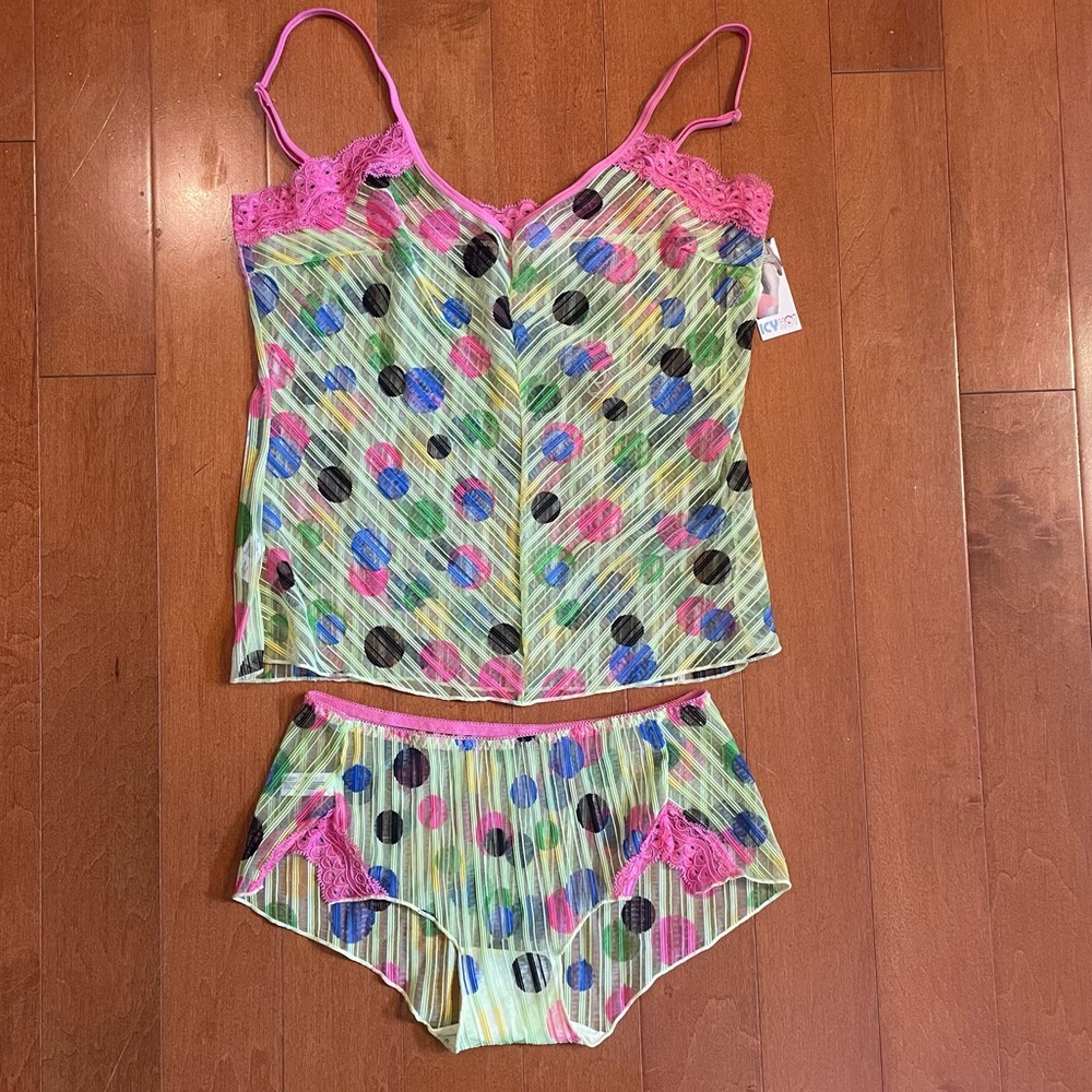 {Green & Pink Version} Mesh Lingerie Sets